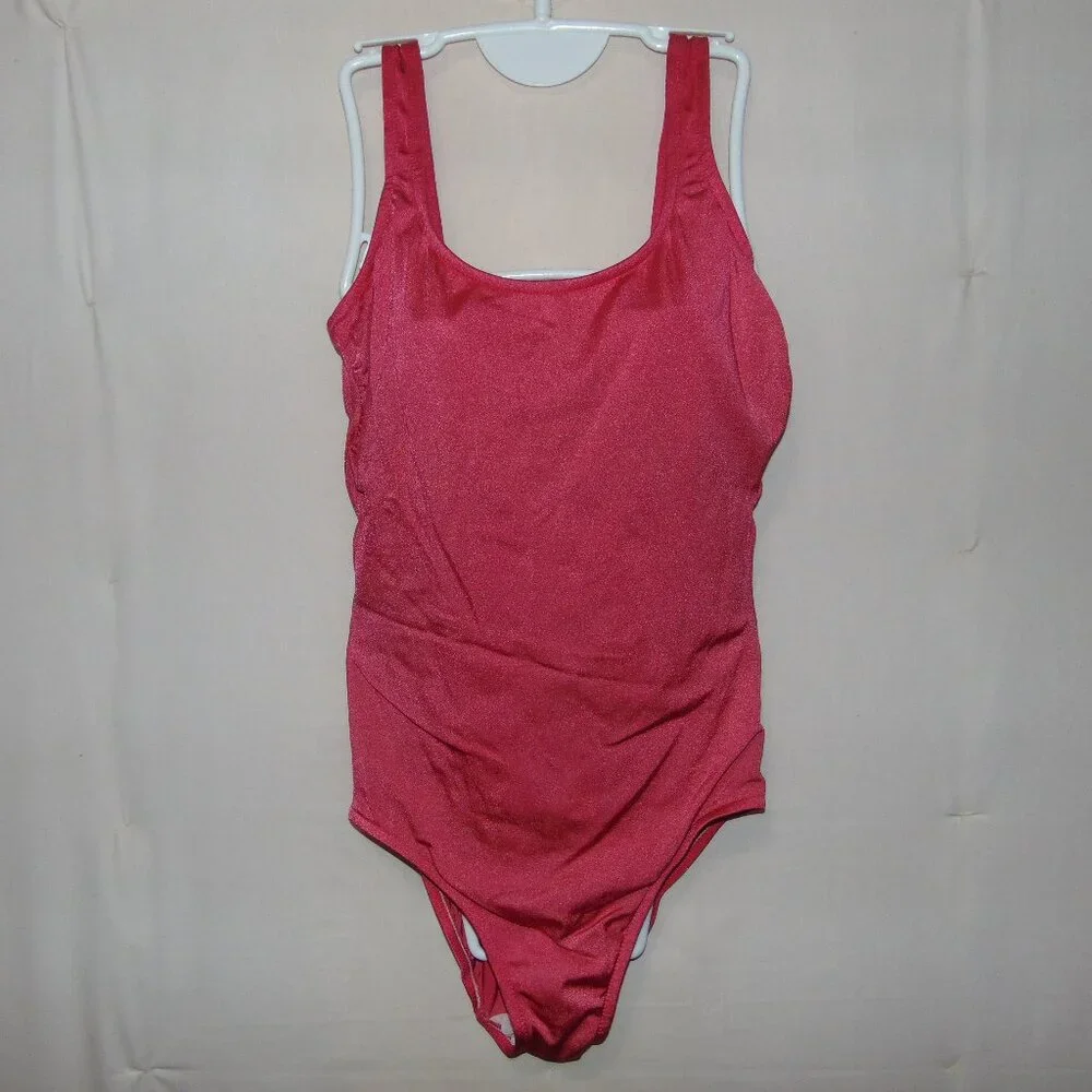 Lands End Raspberry Swimsuit 12L - Picture 1 of 6